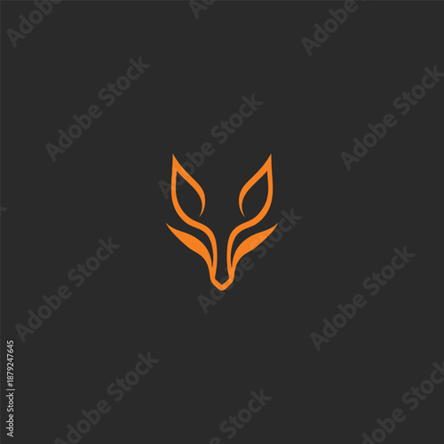 Fox logo in clean and elegant simple line illustration.