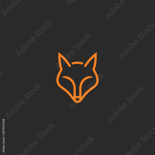 Fox logo in clean and elegant simple line illustration.