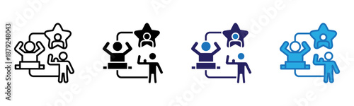 Confidence Icon Multi Style Vector Illustration