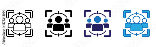 Focused Icon Multi Style Vector Illustration