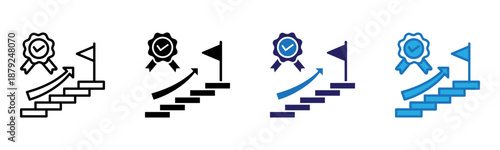 Achievement Icon Multi Style Vector Illustration