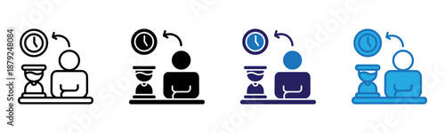 Patience Icon Multi Style Vector Illustration