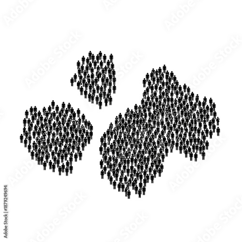 Abstract Crowd Forming Shapes