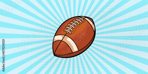 American football background with blue, line pattern, and halftone. Vector illustration