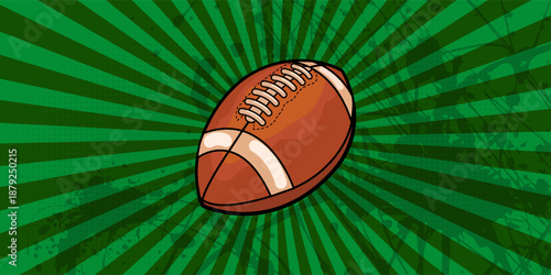 American football background with blue, line pattern, and halftone. Vector illustration