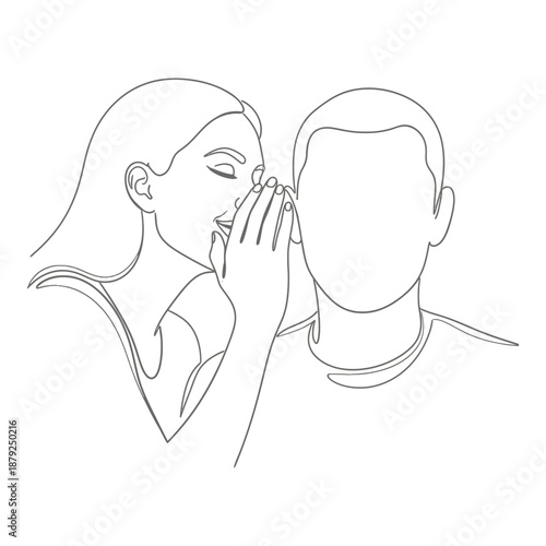 Whispering conversation isolated on white background, Vector