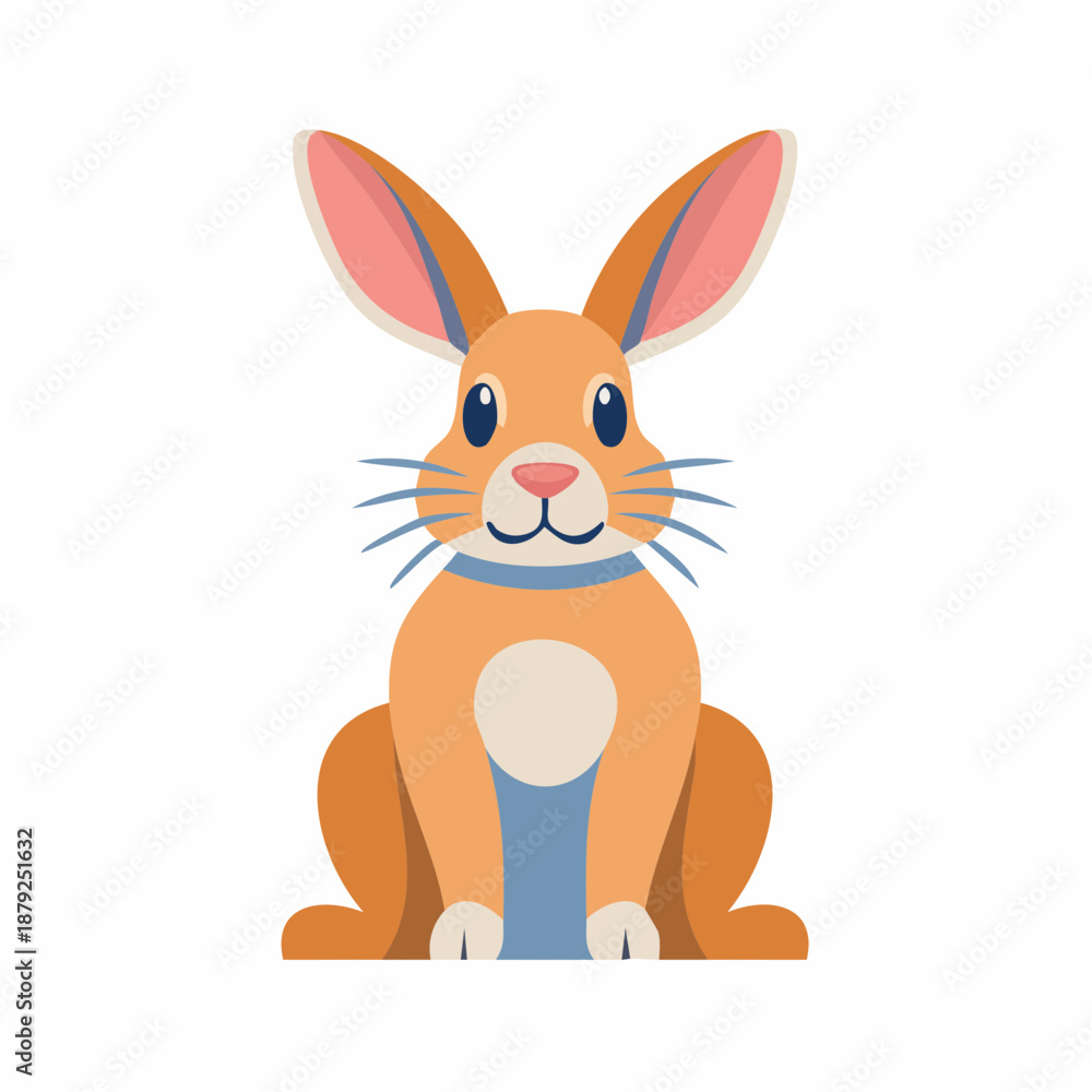 Obraz premium Cartoon rabbit illustration on white background for various design projects