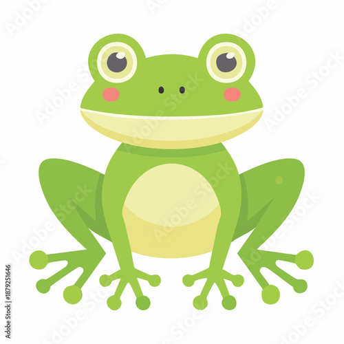 Cartoon frog illustration vibrant green amphibian with playful expressions
