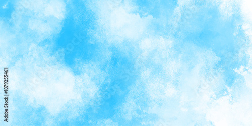 Abstract light blue watercolor cloudiness, mist, or smog background. light blue sky with white background and blurred pattern. Vivid textured aquarelle painted art design background.	