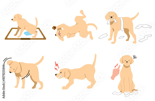 手書きの犬　イラストセット