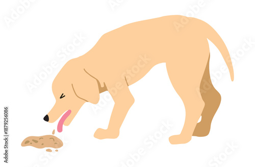 嘔吐する犬　手書きイラスト