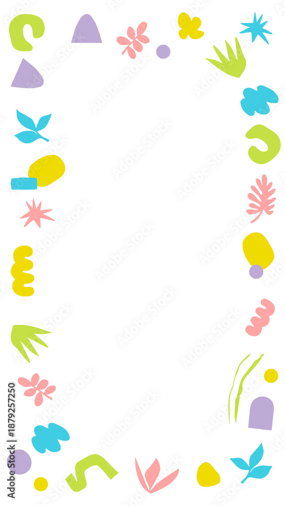 Fototapeta premium Cute memphis png frame, transparent background, colorful design