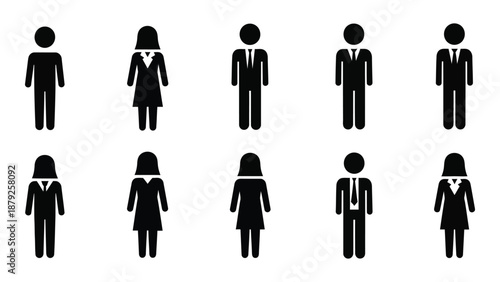 Set of gender symbols isolated on white background, Vector