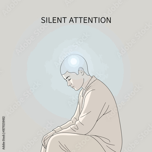 Man in meditation, calm mind, inner peace, spiritual enlightenment