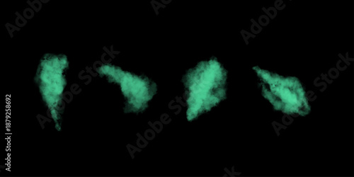 Green acrylic ink in water.Abstract paint splash cloud Bizarre forms of powder paint and flour combined together explode in front of a black background to give off fantastic multicolored cloud forms. 