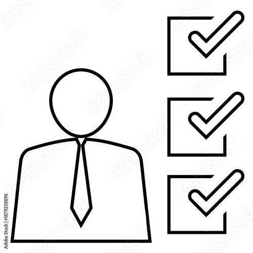 Candidate line icon vector for hiring processes. Ideal for job interviews, selection choices, human resources, and election nominee outlines.
