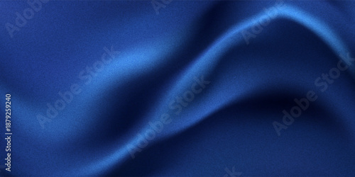 Luxurious fabric cloth with royal blue color, smooth surface and crumples. Vector realistic background texture, vintage silky material for clothes, presentation or advertisement design