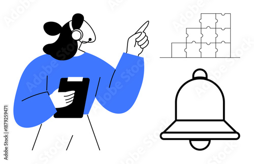 Customer support concept. Customer support involves communication, task management, and timely responses to notifications. Customer support for team coordination, business operations, communication