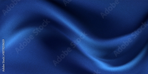 Luxurious fabric cloth with royal blue color, smooth surface and crumples. Vector realistic background texture, vintage silky material for clothes, presentation or advertisement design