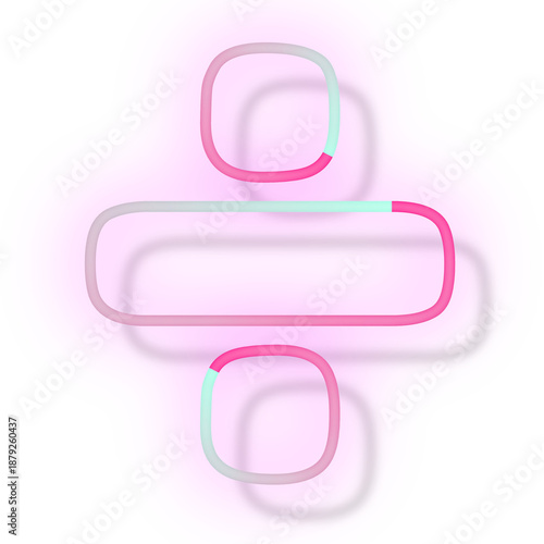 Pink neon glow division symbol png font typography