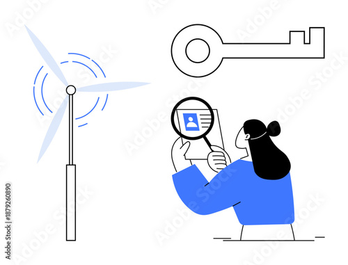 Security concept. Digital security using identity verification and renewable energy innovation. Security promotes safety and trust in digital systems. For tech, energy, authentication, privacy