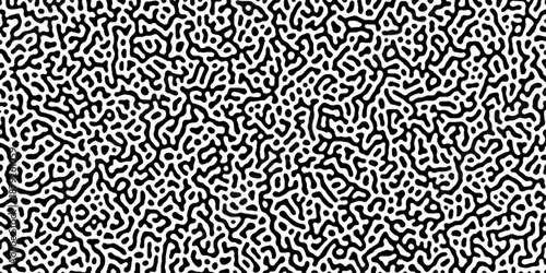 Abstract truing organic wallpaper Turing reaction diffusion monochrome seamless pattern .Monochrome Turing reaction background .Natural seamless line pattern. Linear design with biological shapes