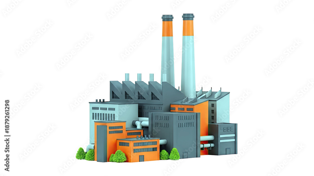 Obraz premium Modern Industrial Factory Complex