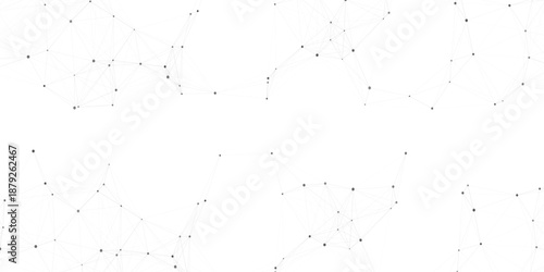 Technology abstract white digital background of connected dot with black line .many squares and rectangle shapes .Internet connection network high digital technology with connecting points and