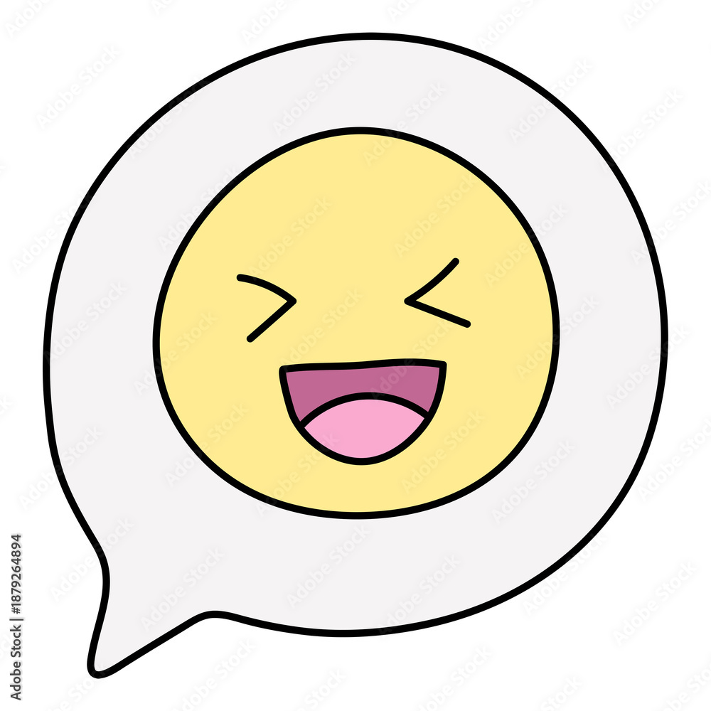 Fototapeta premium Smiling emoticon png sticker, facial expression clipart on transparent background