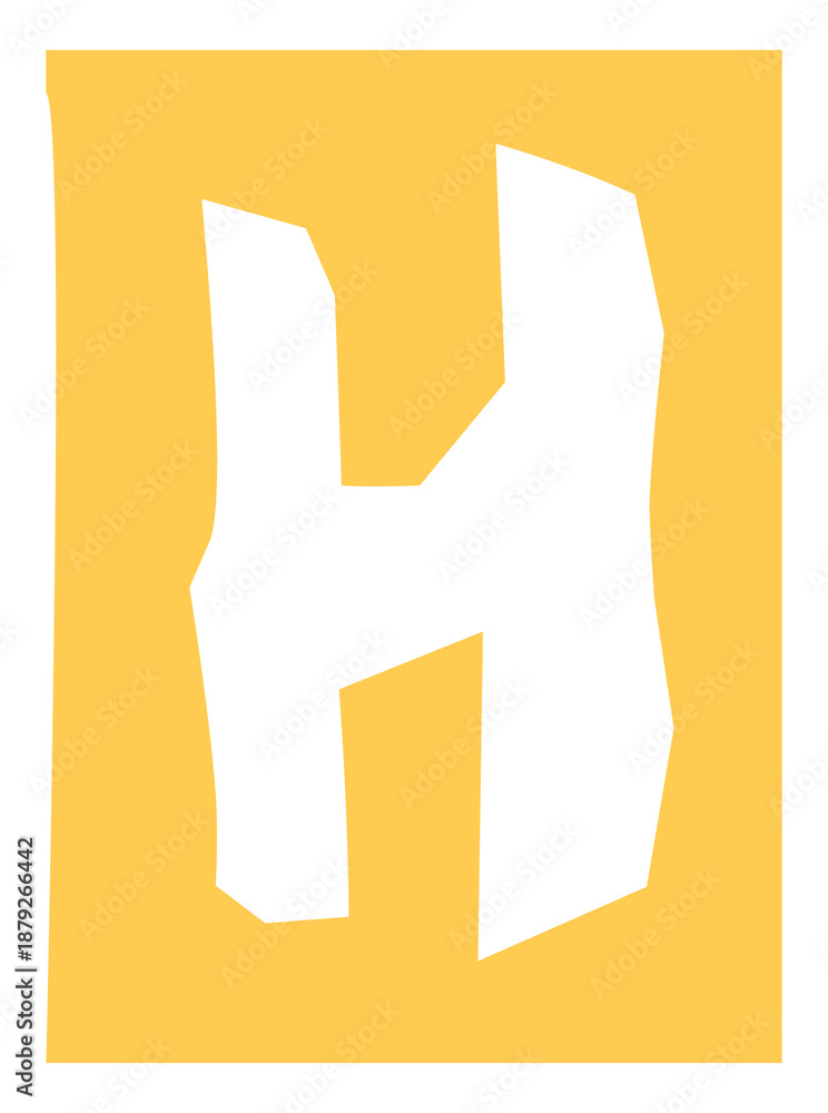 Obraz premium H letter paper cut png alphabet typography font