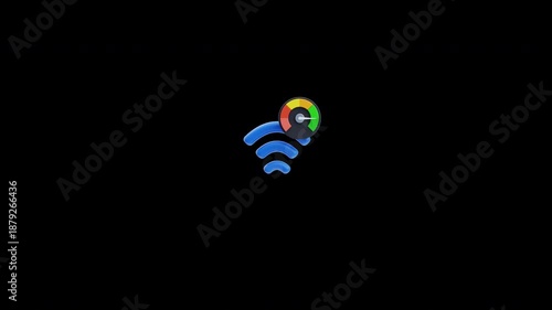 Wallpaper Mural Internet speed performance with wifi signal meter 3d animation Torontodigital.ca