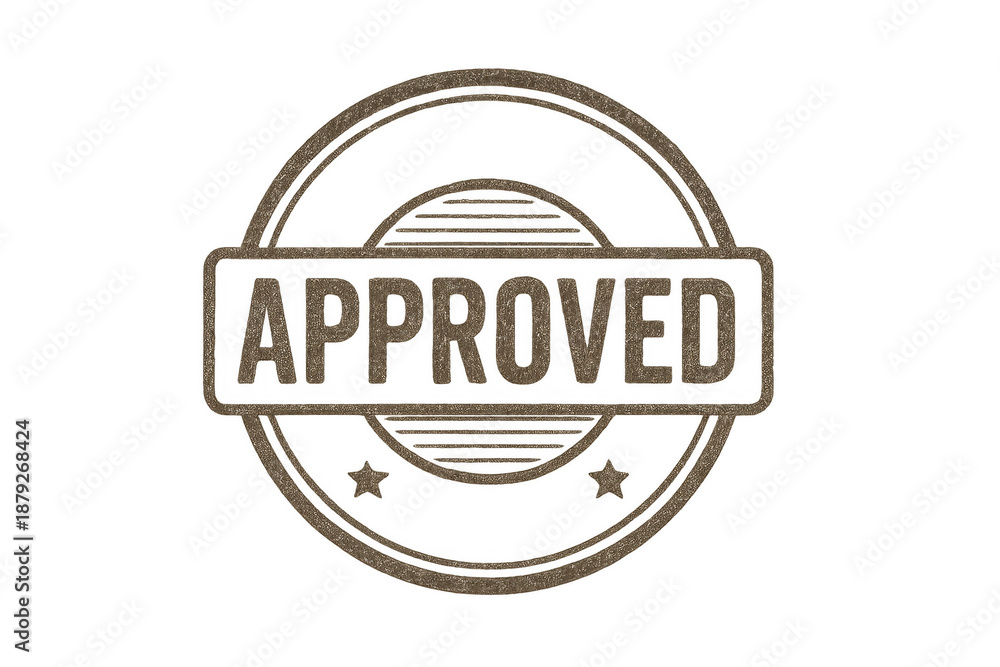 Fototapeta premium Approved rubber stamp mark on transparent background