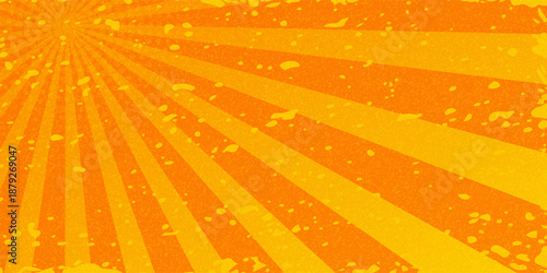 sun with rays illustration, old paper with stains.eps.10.