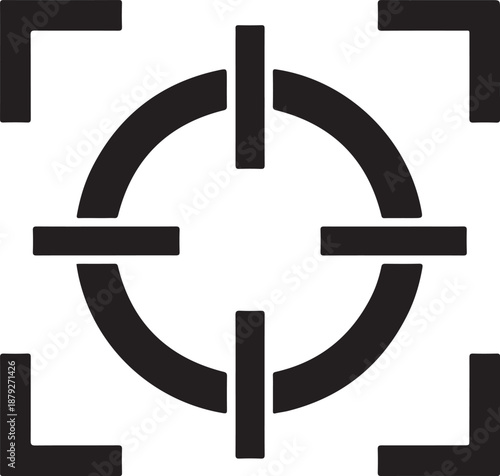 Target practice bullseye aiming device vector illustration crosshair icon focusing goal strategy achievement graphic