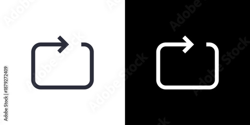 Repeat icon concept with flat Black White Background. Vector illustration.