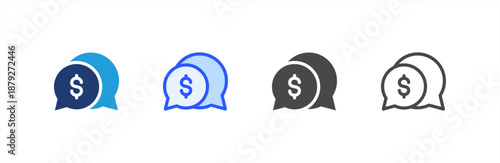 Chat icon multiple style collection. Vector illustration.
