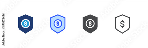 Insurance icon multiple style collection. Vector illustration.