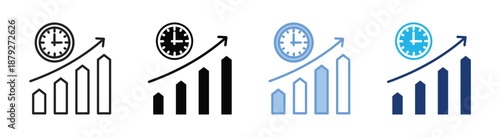 Productivity icon set multiple style collection