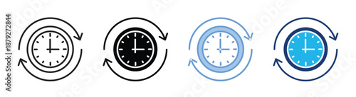 Cycle icon set multiple style collection