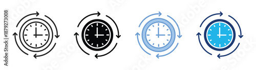 Cycle icon set multiple style collection