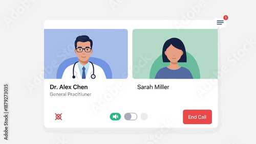 Online Doctor Consultation: Doctor and Patient Video Call Interface