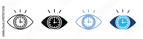 Vision icon set multiple style collection