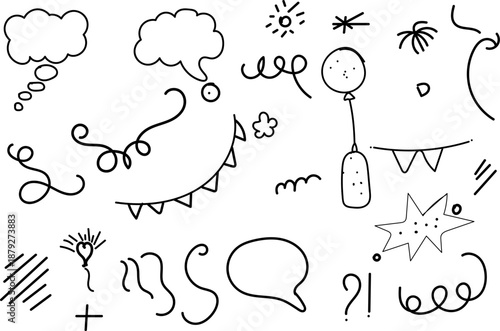 Collection of whimsical hand drawn doodles and illustrations