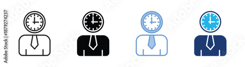 Employee icon set multiple style collection
