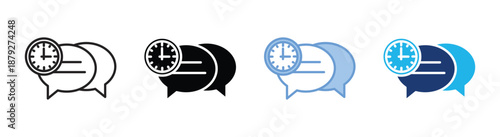 Comment icon set multiple style collection