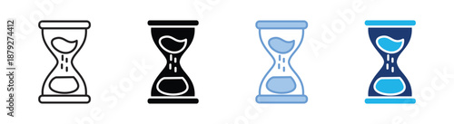 Hourglass icon set multiple style collection