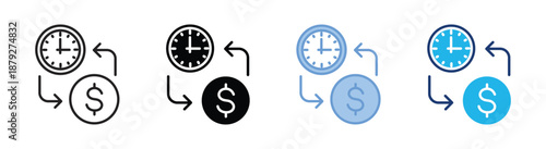 Budget icon set multiple style collection