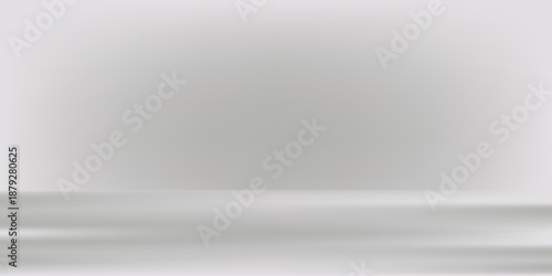 3D empty kitchen interior floor mockup background. Minimalist podium mockup and abstract gradient blur banner space presentation. design modern.