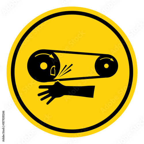 Rotating Flywheel Hazard Symbol Sign ,Vector Illustration, Isolate On White Background Label.EPS10