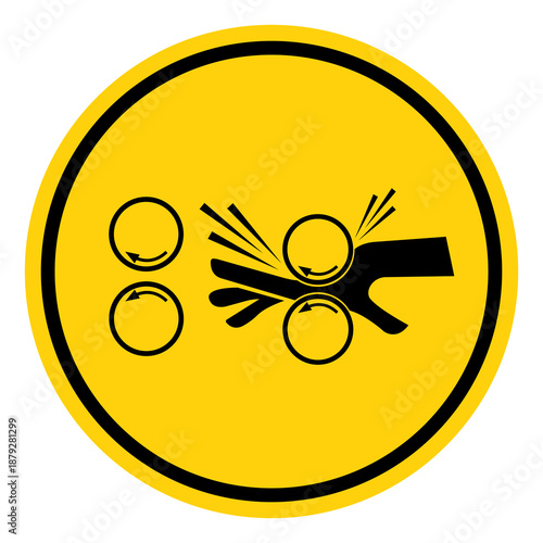 Rotating Roller on Former Hazard Symbol Sign ,Vector Illustration, Isolate On White Background Label.EPS10